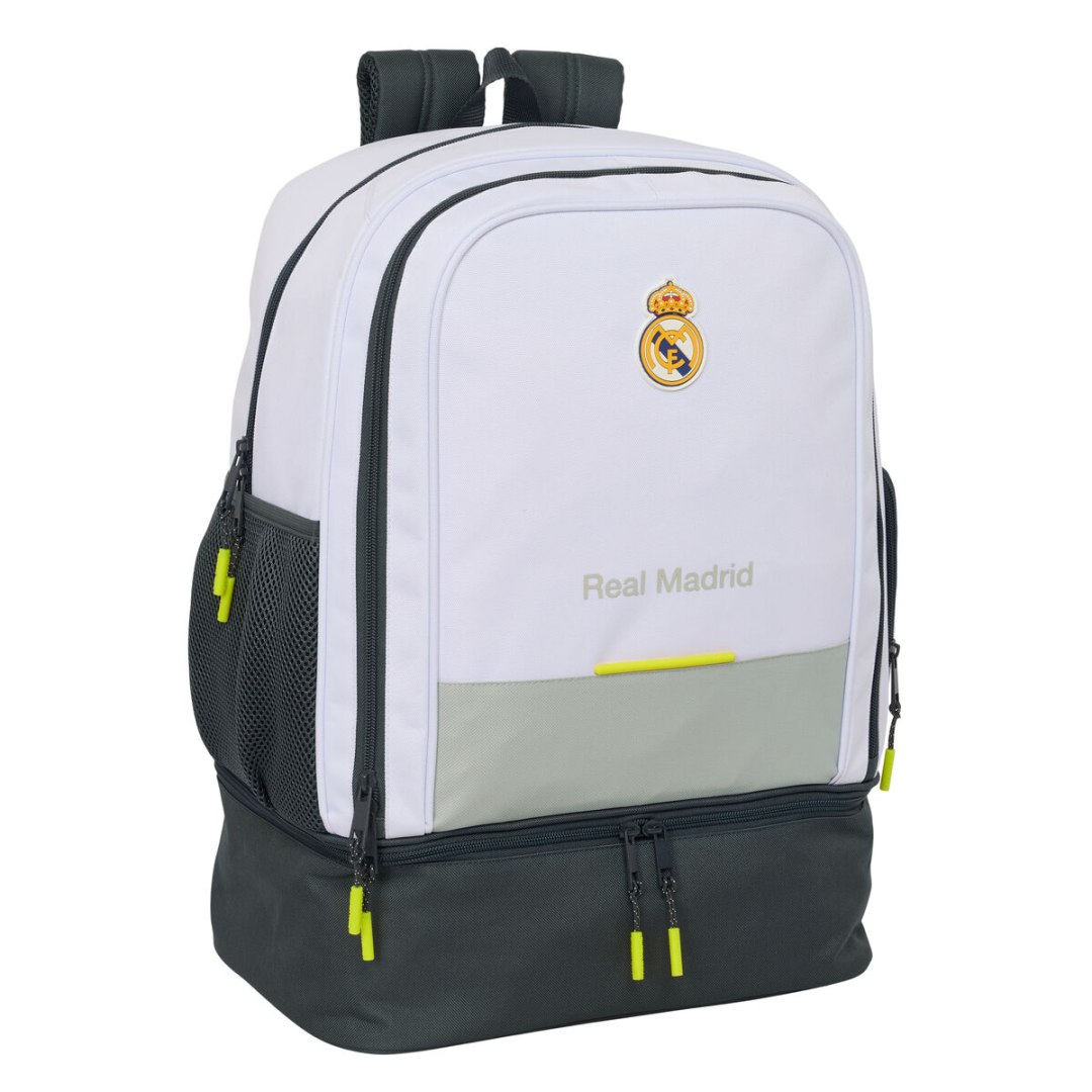 Safta REAL MADRID WYPOSAŻENIE 25/26 - Plecak treningowy, do codziennego użytku, idealny dla dzieci w różnym wieku, wygodny i wszechstronny, jakość i wytrzymałość, 35 x 24 x 50 cm, biała, M, Casual