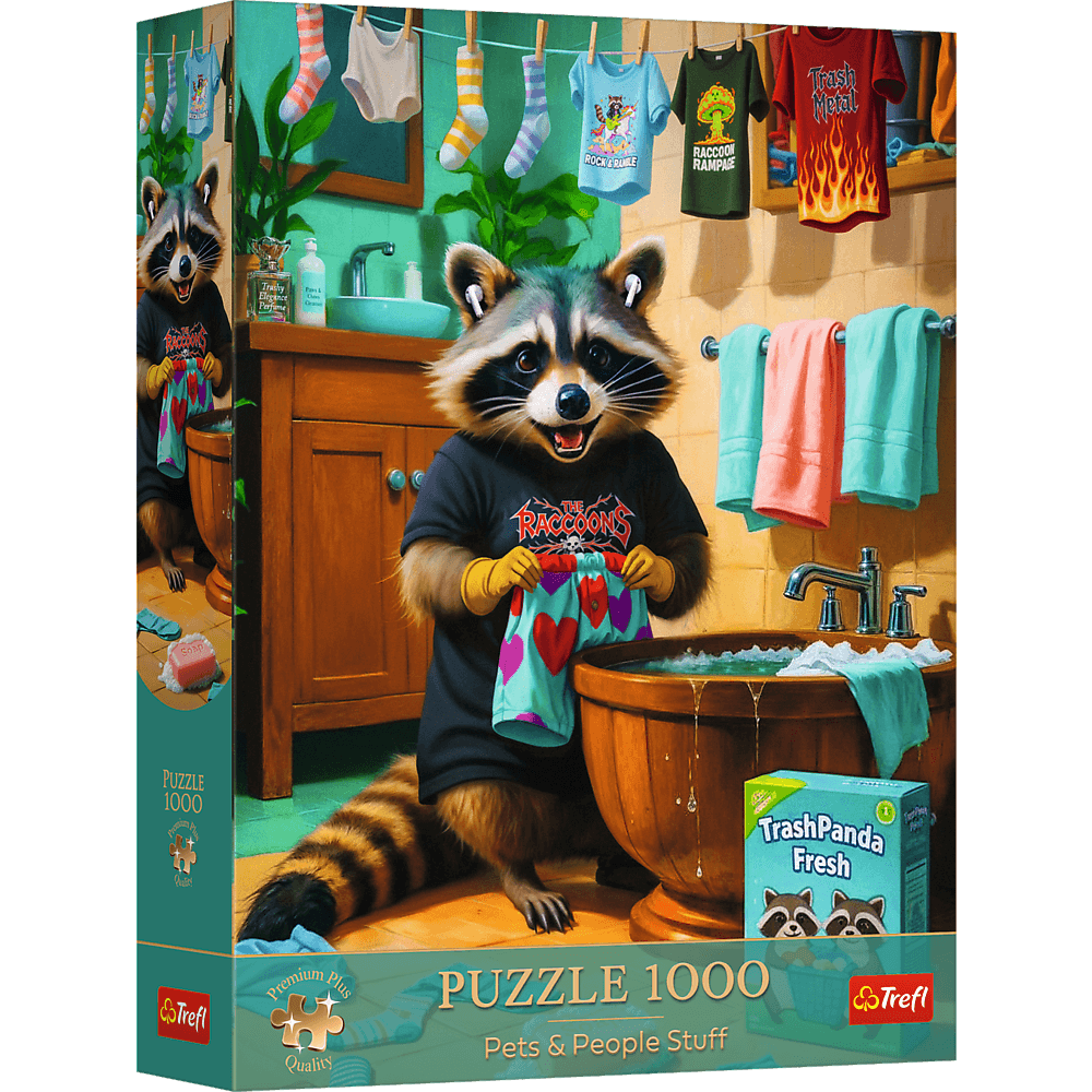 Trefl Puzzle Premium Plus Quality Pets & People Stuff 1000 el. Dzień Prania Szopa