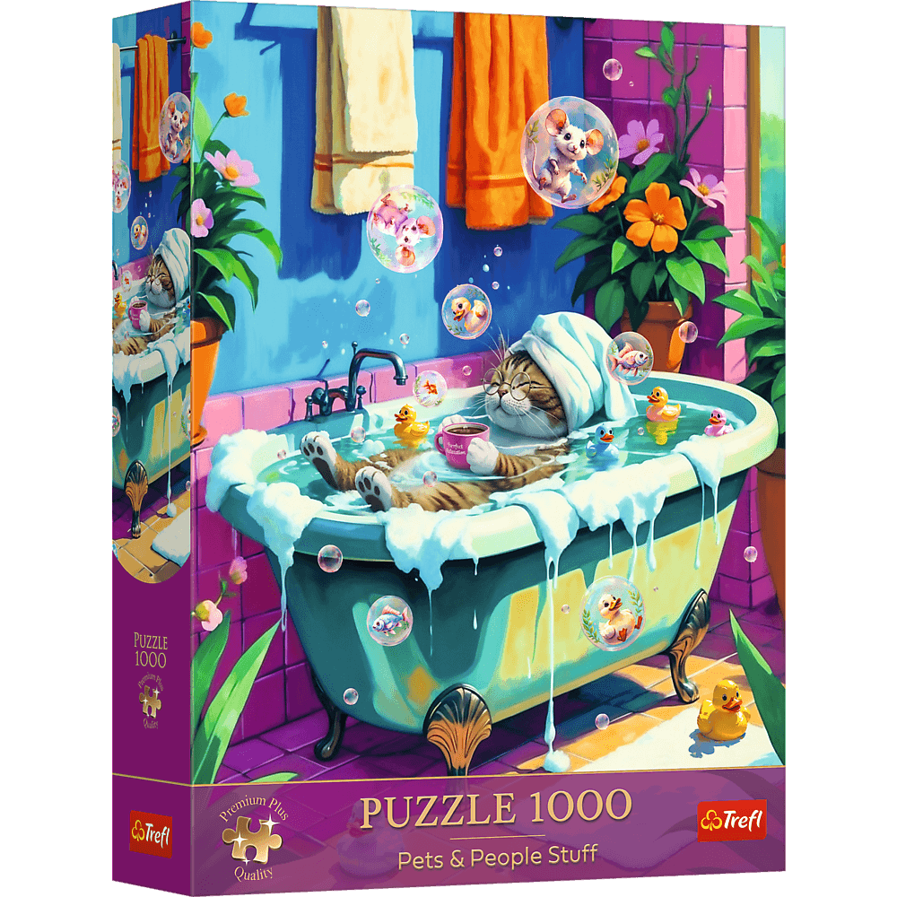Trefl Puzzle Premium Plus Quality Pets & People Stuff 1000 el. Miau Relaks Powtórz