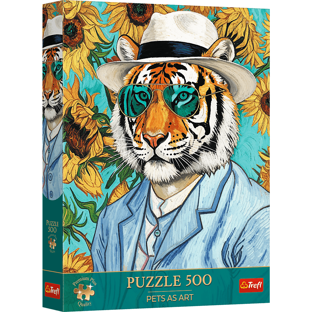 Trefl Puzzle Premium Plus Quality Pets as Art 500 el. Pan Tygrys i Słoneczniki