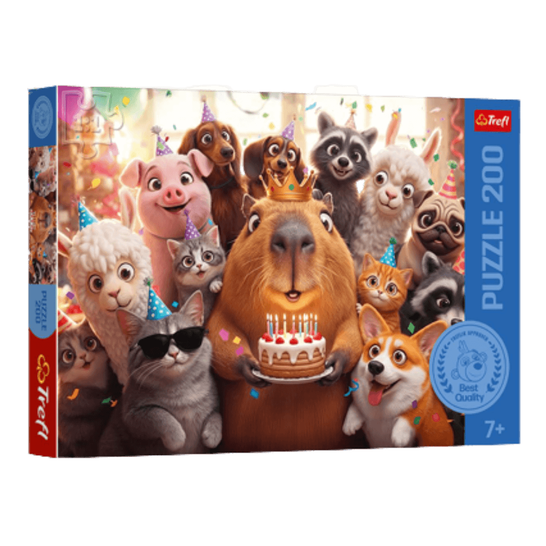 Trefl Puzzle 200 el. Kapibara i tort urodzinowy