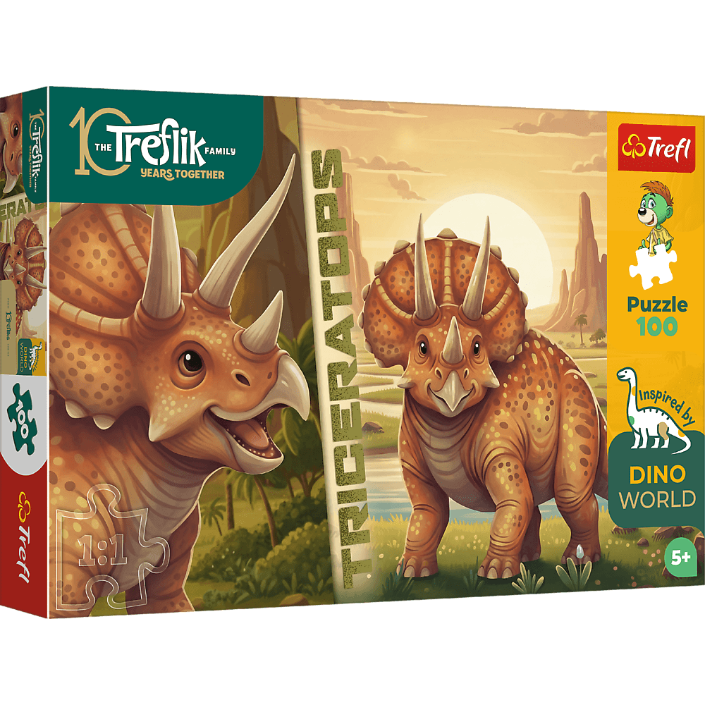 Trefl Puzzle Rodzina Treflików Inspired By Dino World 100 el. Triceratops