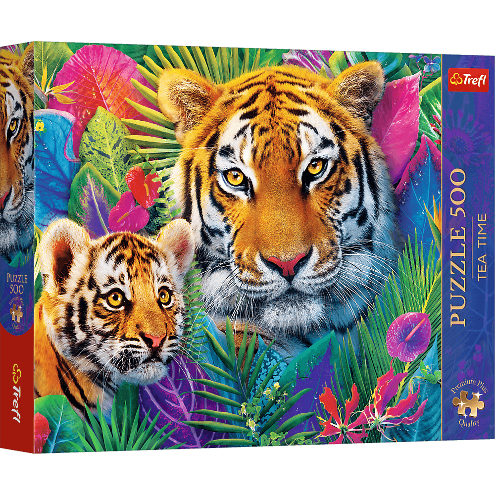 Trefl Puzzle Premium Plus Quality 500 el. Tea Time: Tygrysy w dżungli