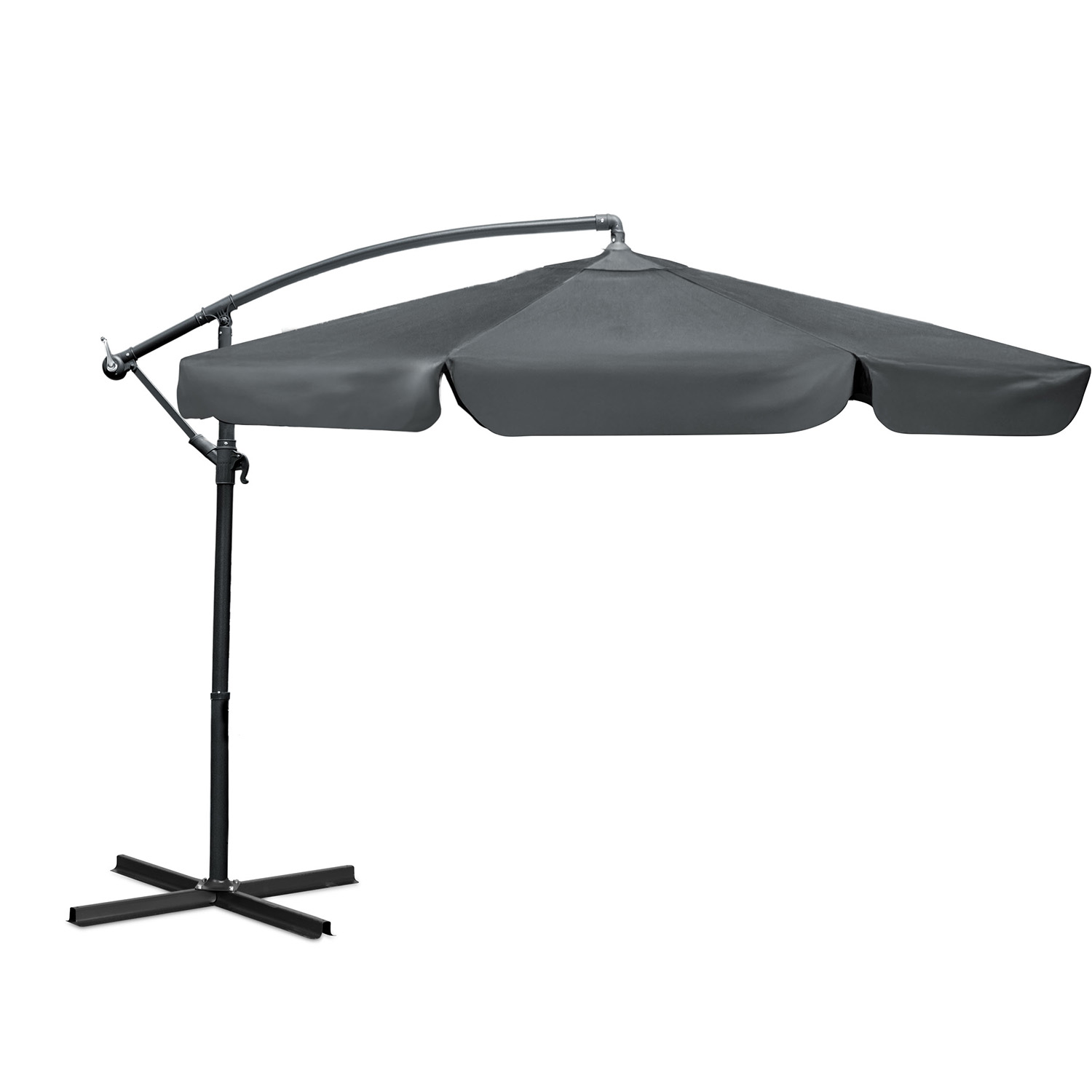 Plonos Parasol ogrodowy 6 profili, 180 g, 350 cm, szary