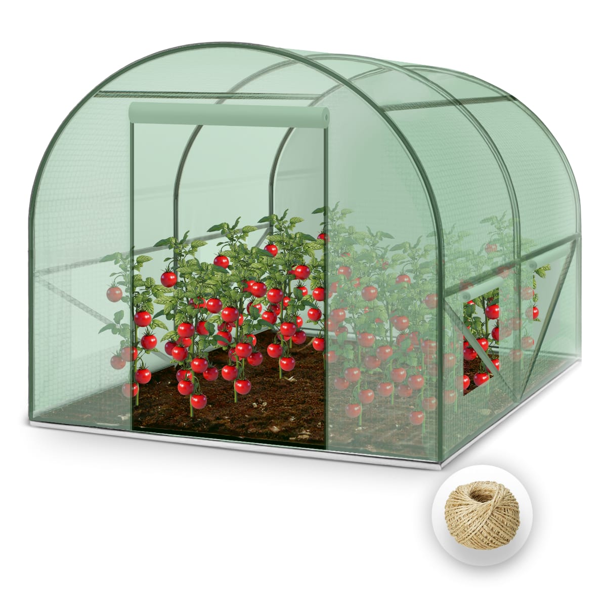 Plonos Tunel foliowy 2x2 m (4 m²), zielony - zestaw ze sznurkiem 100 m