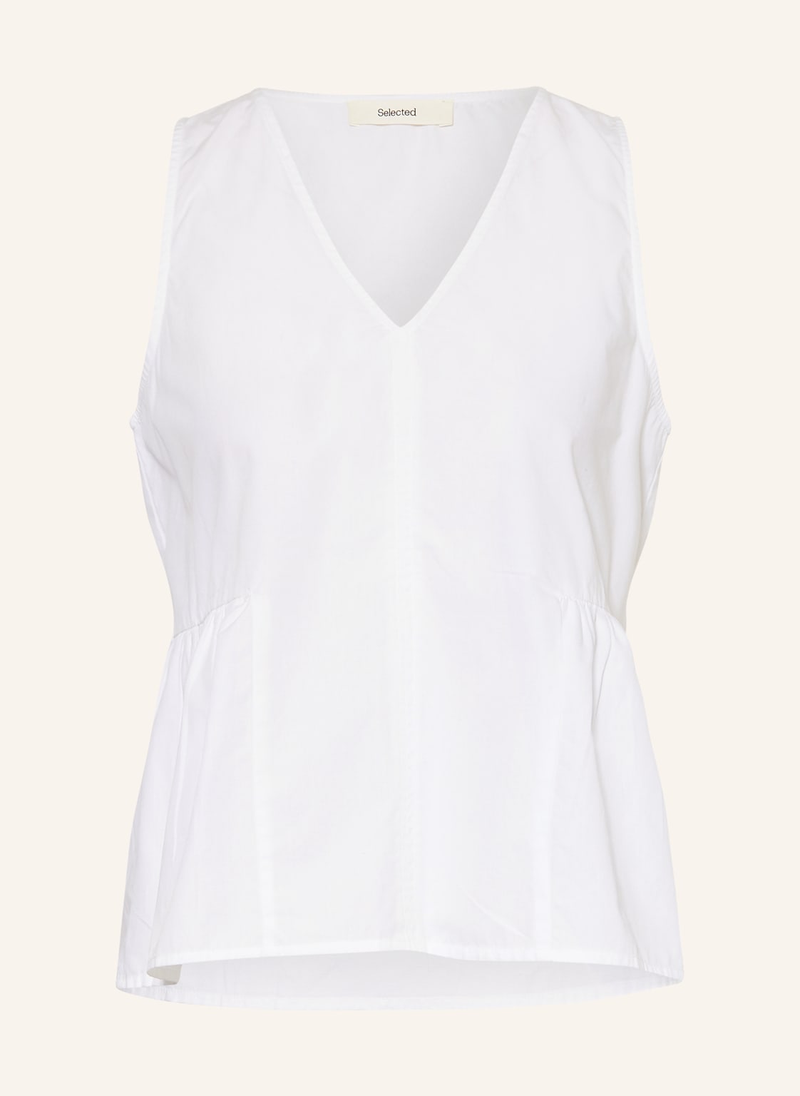 Selected Femme Bluzka Z Falbanami weiss