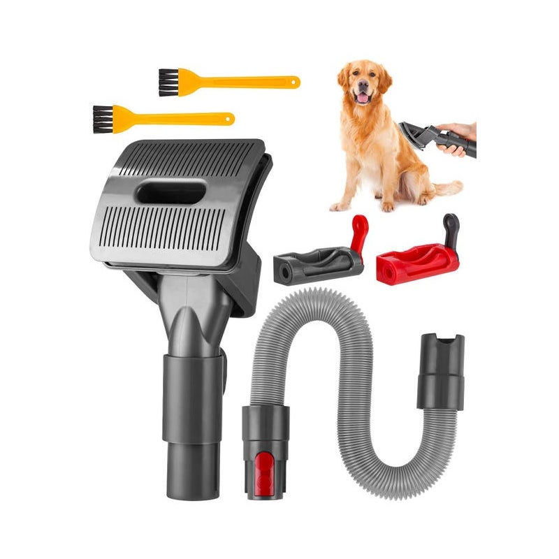 Szczotka do sierści kota i psa do odkurzaczy Dyson V15 V11 V10 V8 V7, z 1 wężem przedłużającym i adapterem, 2 blokadami spustu, 2 szczotkami