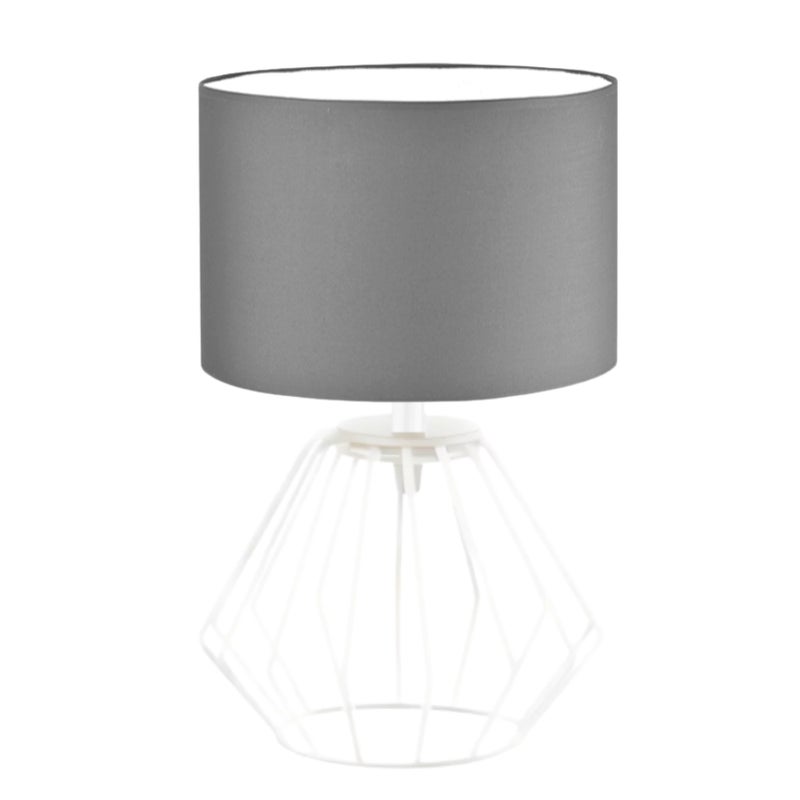 Lampka nocna na biurko lampa biurkowa druciana LED z abażurem walec LANA