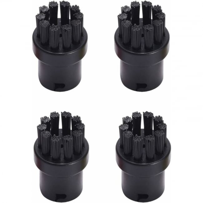 4 zapasowe okrągłe szczotki czyszczące do parownicy Karcher SC1 SC2 SC3 SC4 SC5 SC7 (czarne)