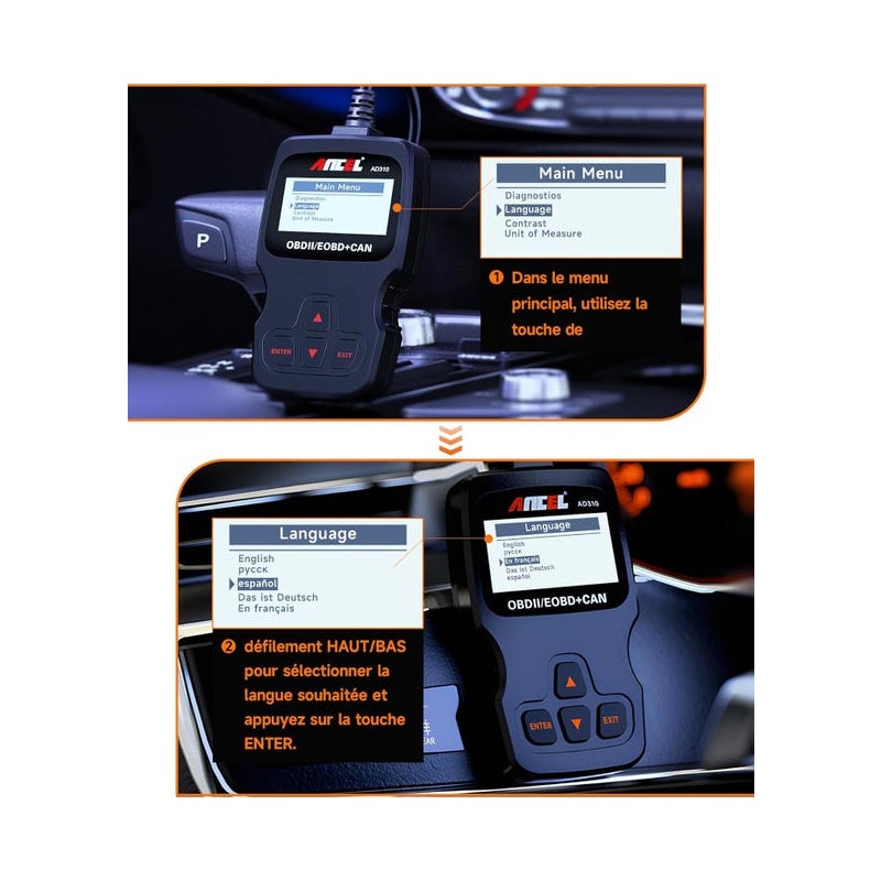 szt. AD310 Uniwersalny skaner diagnostyczny OBD2 do samochodów, czytnik kodów błędów silnika, narzędzie diagnostyczne do samochodów wielu marek z odc