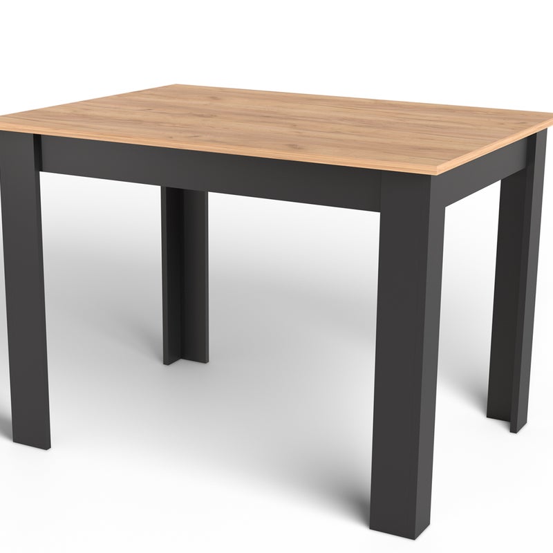 Nowoczesny stół jadalny prostokątny 80x120 cm, dąb craftowy + czarny
