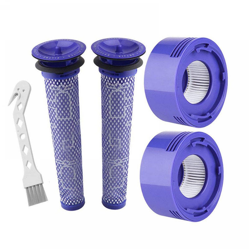 Filtry wymienne do odkurzaczy Dyson V7 i V8 – zawierają 2 tylne filtry HEPA i 2 filtry wstępne.