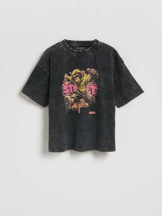 Reserved - T-shirt z nadrukiem - czarny