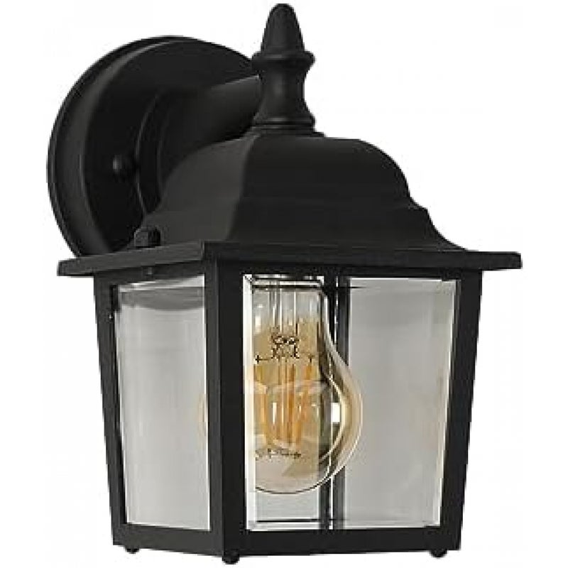Lampa ścienna zewnętrzna, wodoodporna, oprawka E27, czarna, długość 21 cm (żarówka nie jest dołączona)