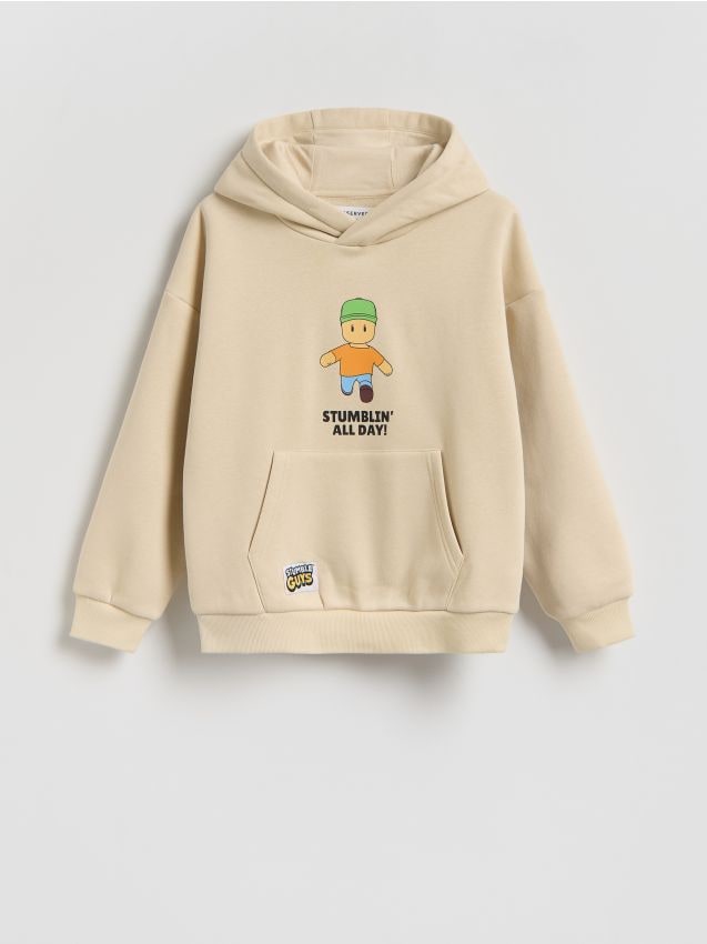 Reserved - Bluza z kapturem Stumble Guys - beżowy
