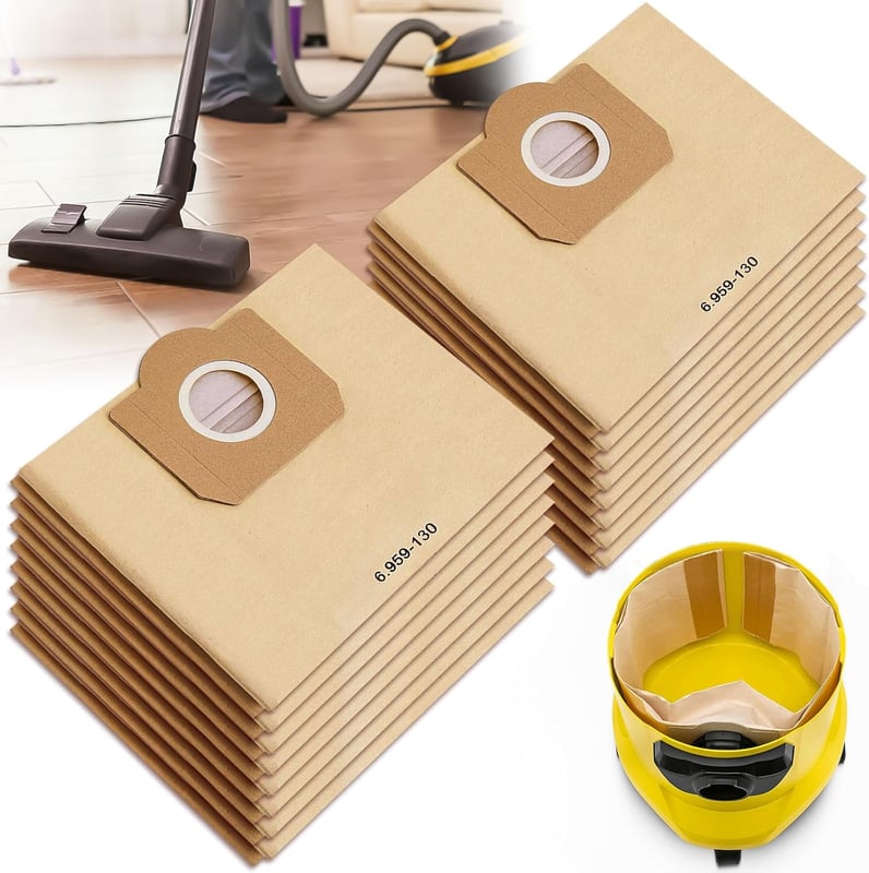 Opakowanie 16 worków do odkurzacza Karcher 6.959-130.0 z filtrem papierowym do WD 3 MV 3