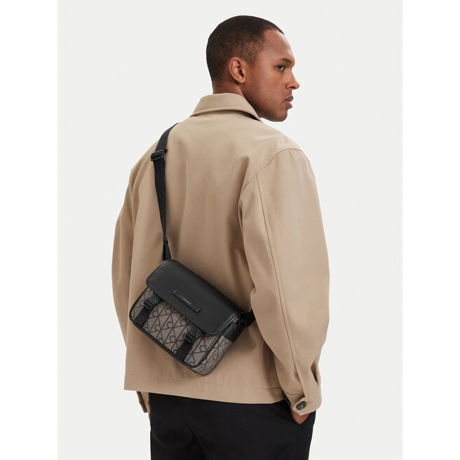 Saszetka Calvin Klein Mixed Emblem Aop LV04D3451G Beżowy