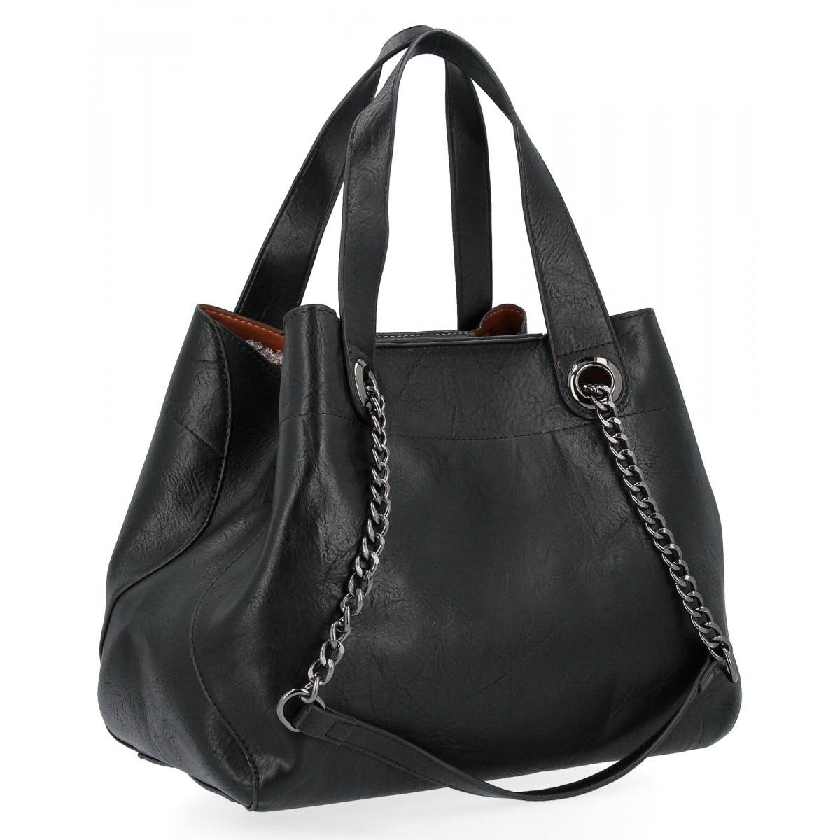 Torebka Damska Shopper Bag z Listonoszką 2w1 firmy Herisson 1852A902 Czarna