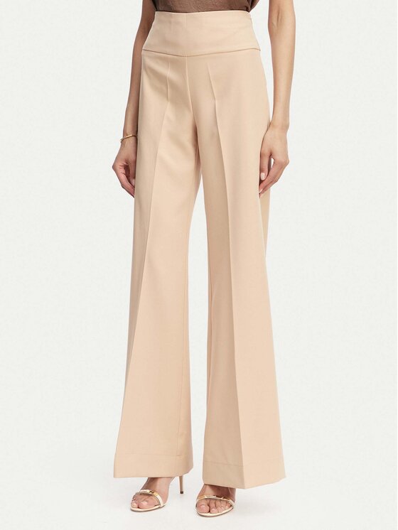 ACCESS FASHION Spodnie materiałowe 63-5022-135 Beżowy Flare Fit