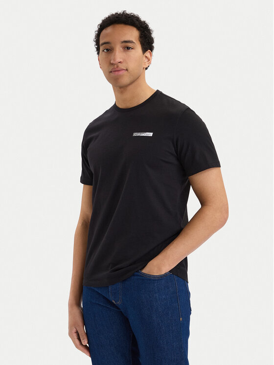 Calvin Klein T-Shirt SS 30s EU LV04LG810G Czarny Slim Fit