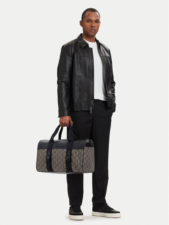 Calvin Klein Torba weekendowa Mixed Emblem Aop LV04D3379G Beżowy