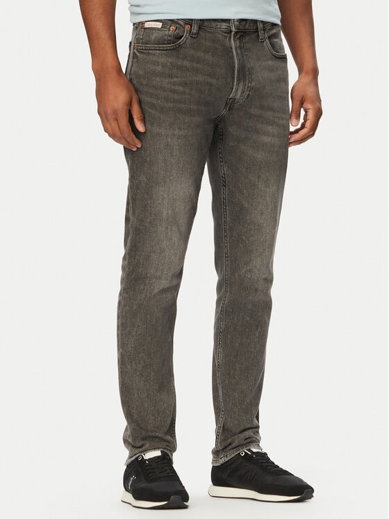Calvin Klein Jeans Jeansy LV04RG709G Szary ciemny Slim Fit