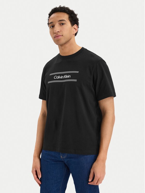 Calvin Klein T-Shirt SS 20s EU LV04LG813G Czarny Regular Fit