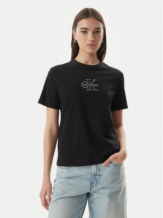 Calvin Klein Jeans T-Shirt LV047G831G Czarny Regular Fit