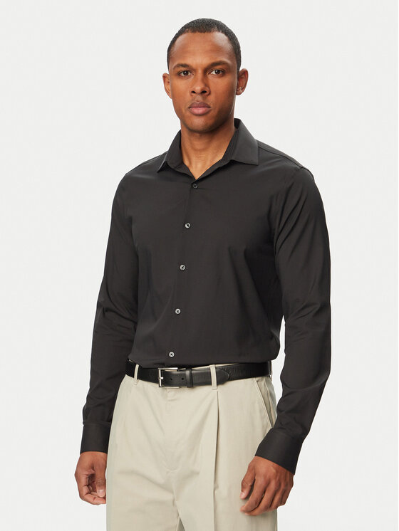 Calvin Klein Koszula LV019EU092 Czarny Slim Fit