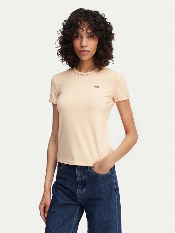 Lacoste T-Shirt TF5289 Pomarańczowy jasny Regular Fit