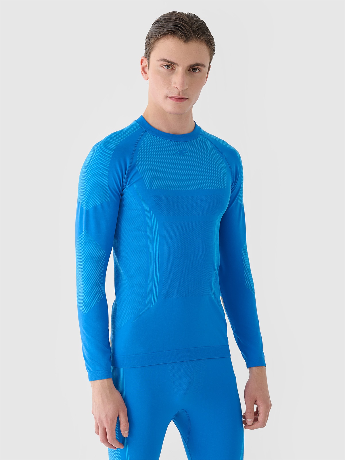 4F Bielizna termoaktywna bezszwowa (góra) męska - niebieska S/M