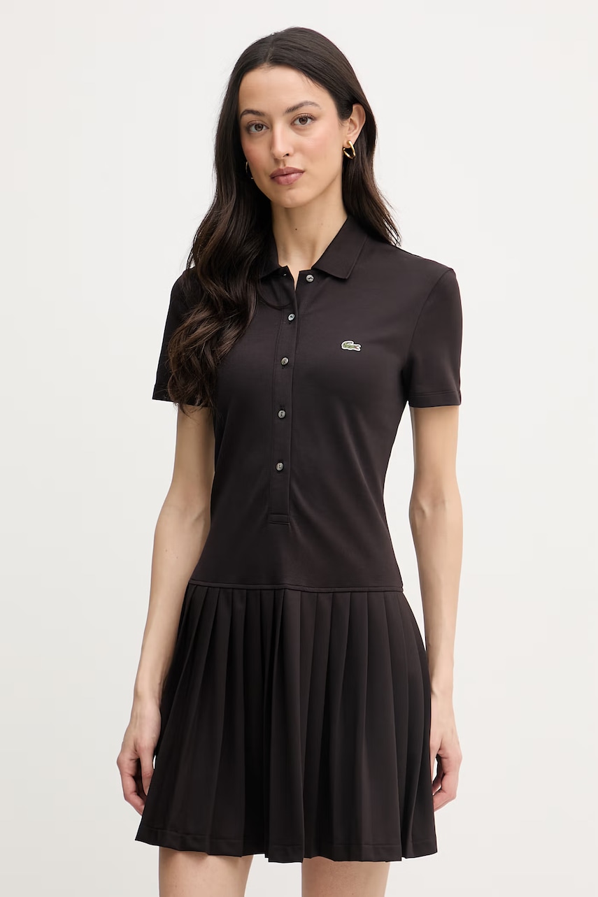 Lacoste sukienka gładka z bawełną