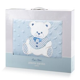 Pierre Cardin Koc akrylowy 110x140 Baby 4 niebieski miś 400g/m2