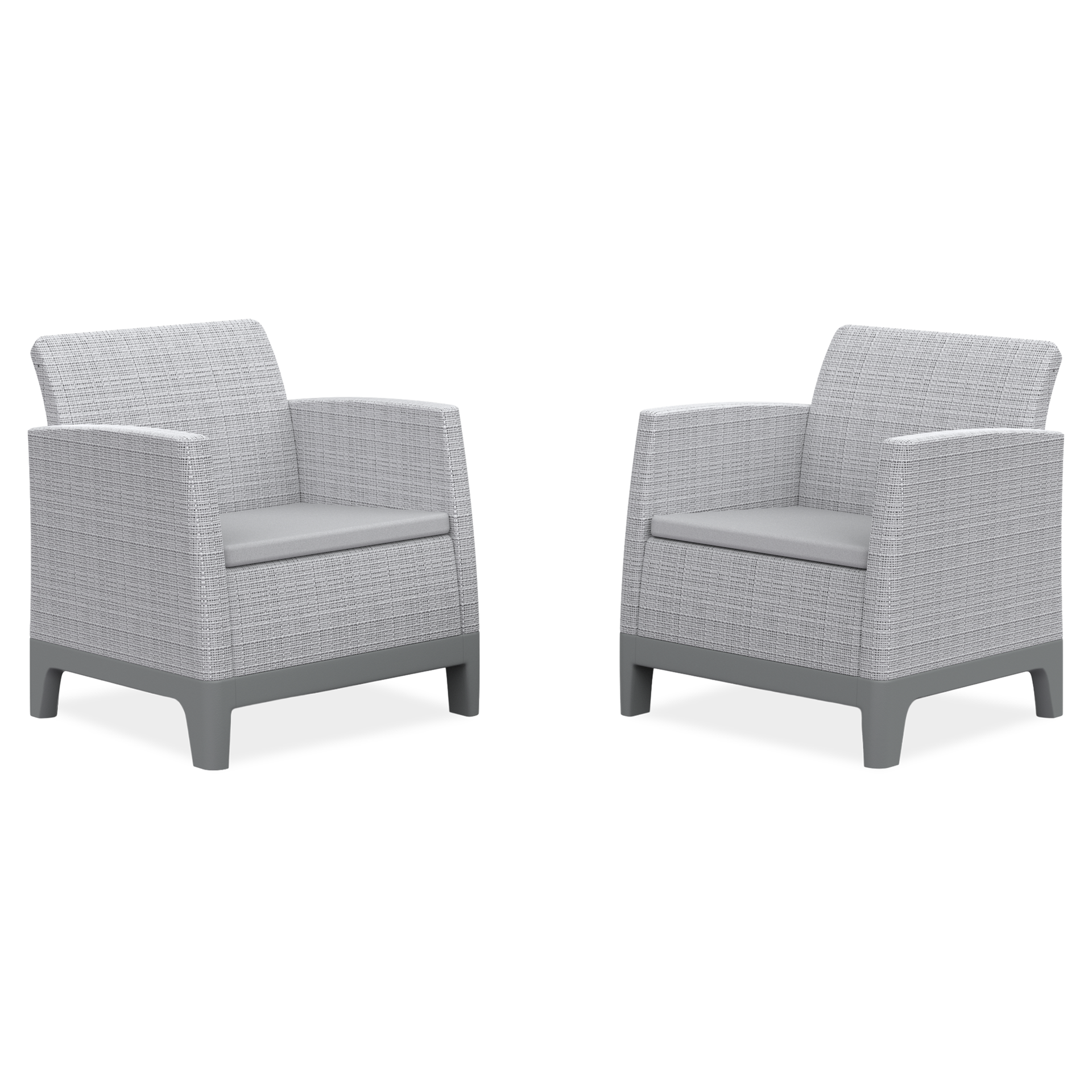 2 Fotele Scandi Forma Duo Ash Grey-Soft Beige / Light Grey - Keter 009194