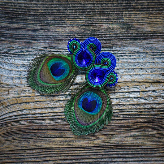 Peacock Eye-kolczyki soutache