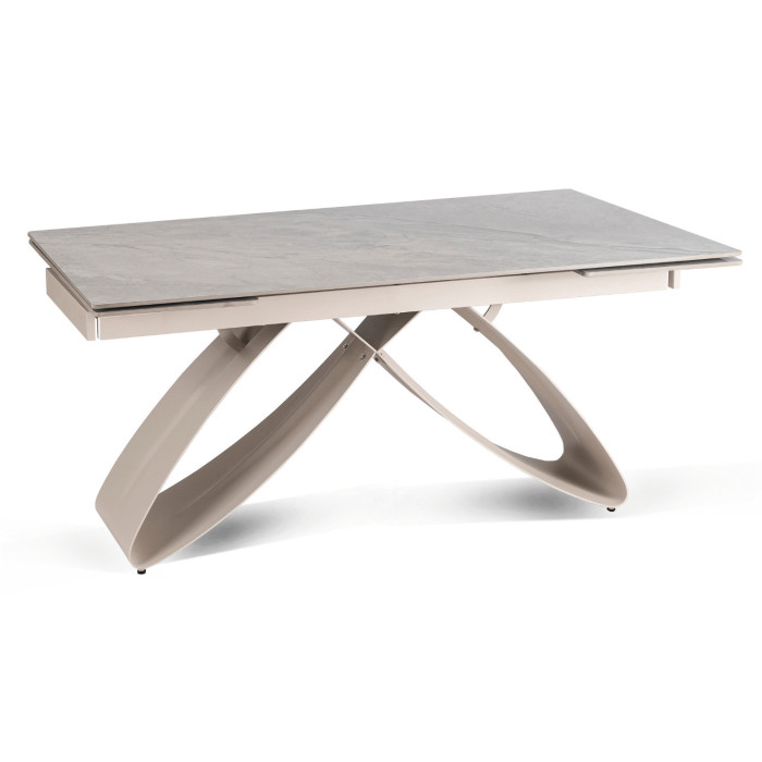 Stół Rozkładany Prostokątny LUIGI 160-240 cm Ceramiczny Szary Marmur/Kaszmir do Jadalni Nowoczesny