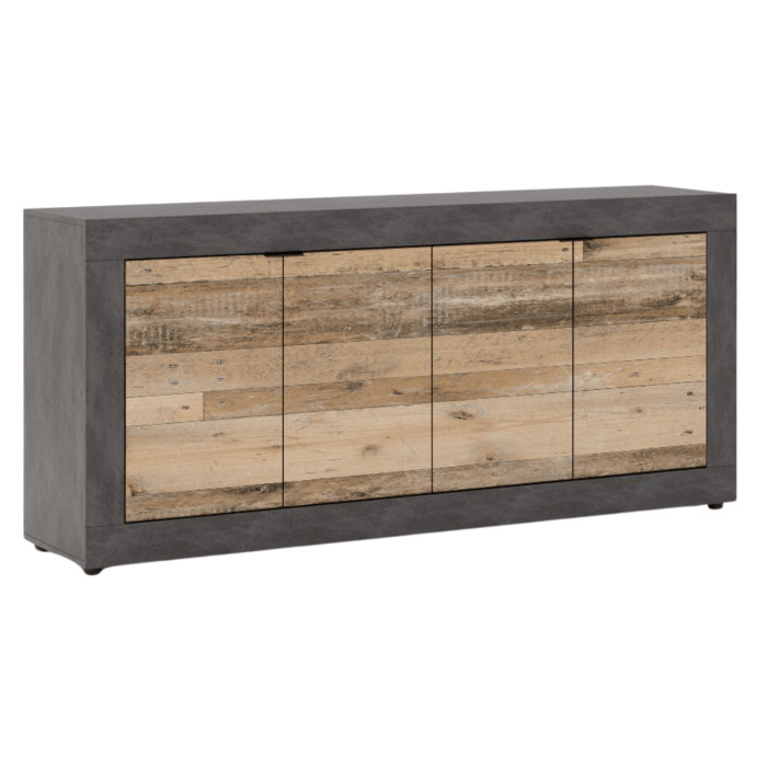 Komoda Czterodrzwiowa BLAGO 180 cm Surowy Dąb/Czarny Loft