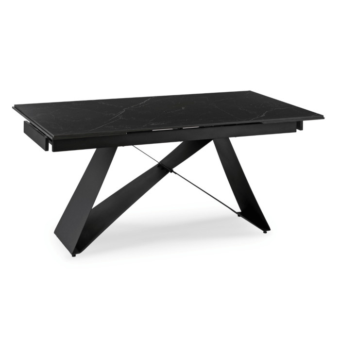 Stół Rozkładany Prostokątny VICTOR 160-240 cm Ceramiczny Czarny do Jadalni Nowoczesny Loft