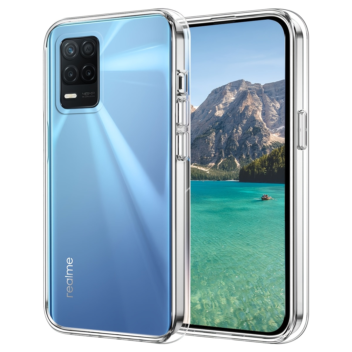 TEMU Etui na telefon: dla Realme 8 5G, Elastyczne Etui Ochronne, Ochrona Przed Upadkiem, Wszechstronna Ochrona, Przezroczyste Etui z Tyłu,