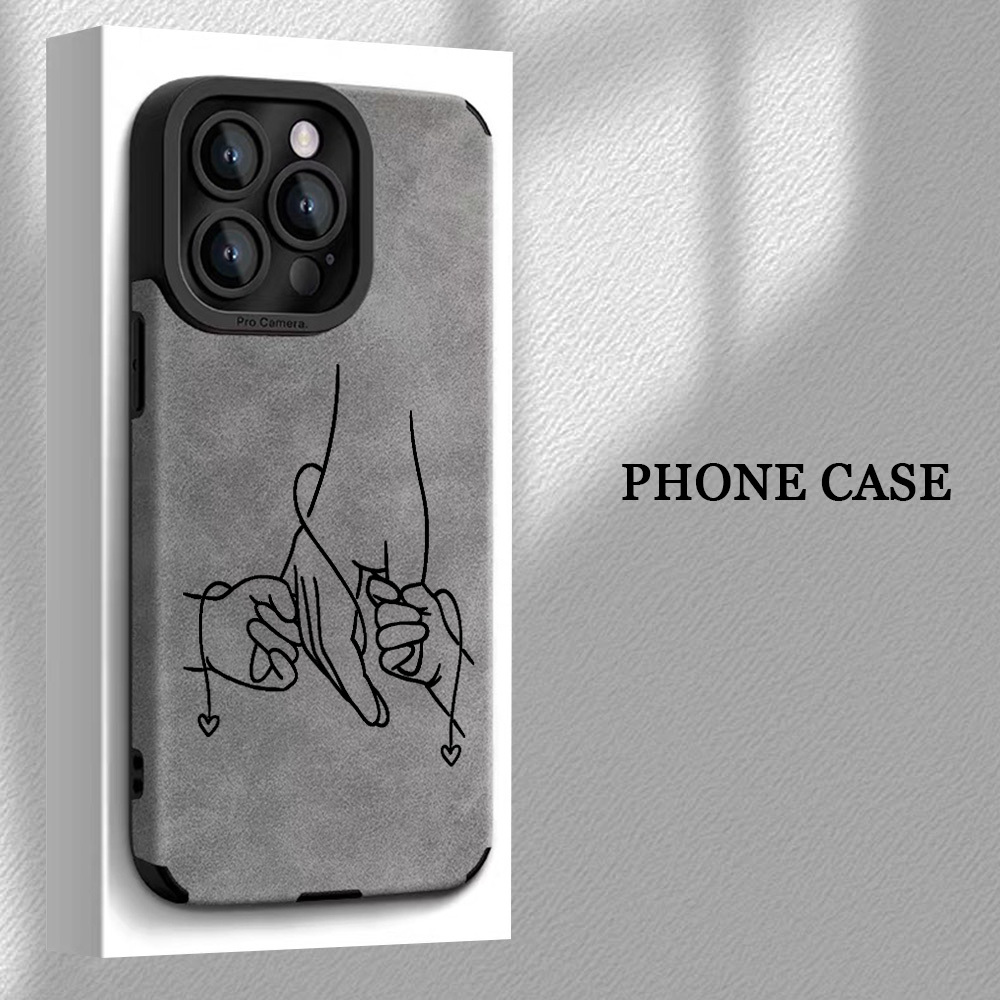 TEMU Etui na telefon: Styl rysunku liniowego, wzór z rodzicem i dzieckiem trzymającymi się za ręce, vintage, proste i stylowe, etui TPU z pełnym