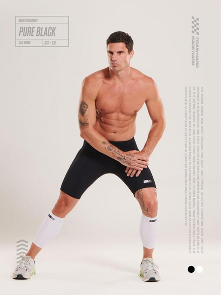 ZEROD Spodenki triathlonowe męskie RACER SHORTS pure black