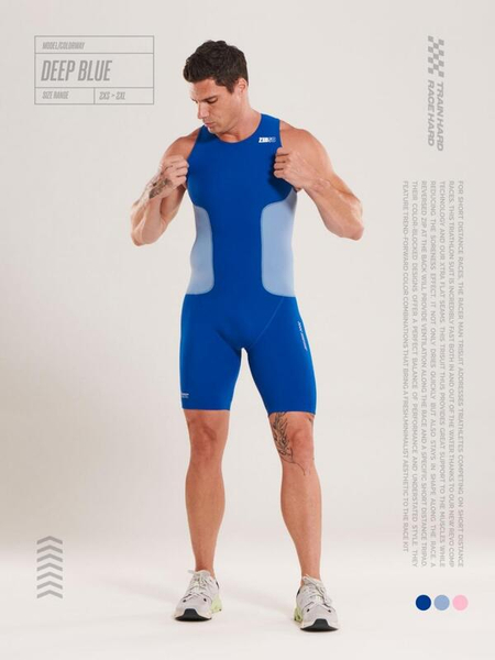 ZEROD Strój triathlonowy męski RACER TRISUIT deep blue