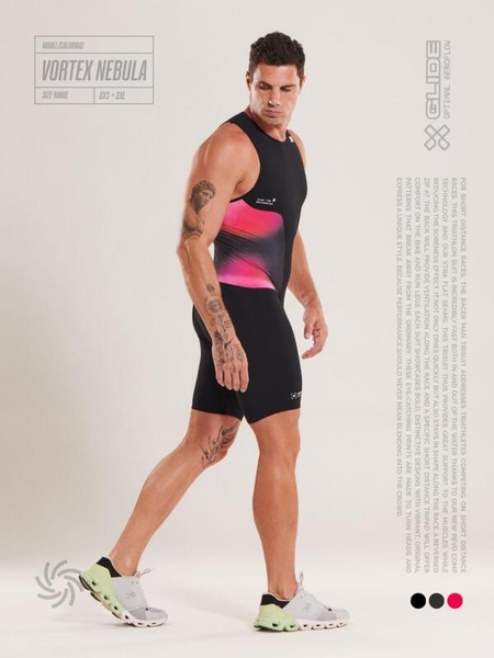 ZEROD Strój triathlonowy męski RACER TRISUIT vortex nebula