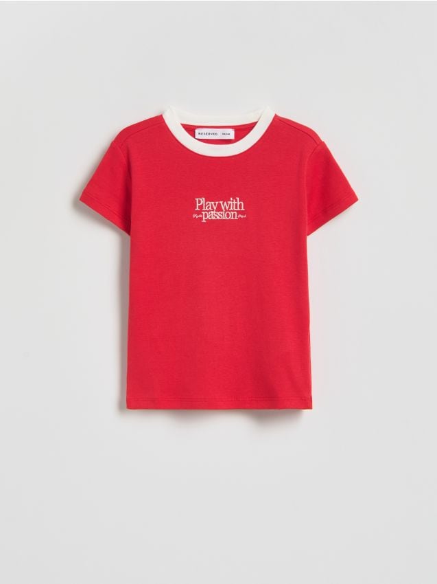 Reserved - T-shirt z modalem - czerwony