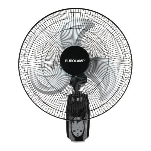 Eurolamp Wentylator ścienny przemysłowy czarny 50 cm z pilotem 90W 3 biegi