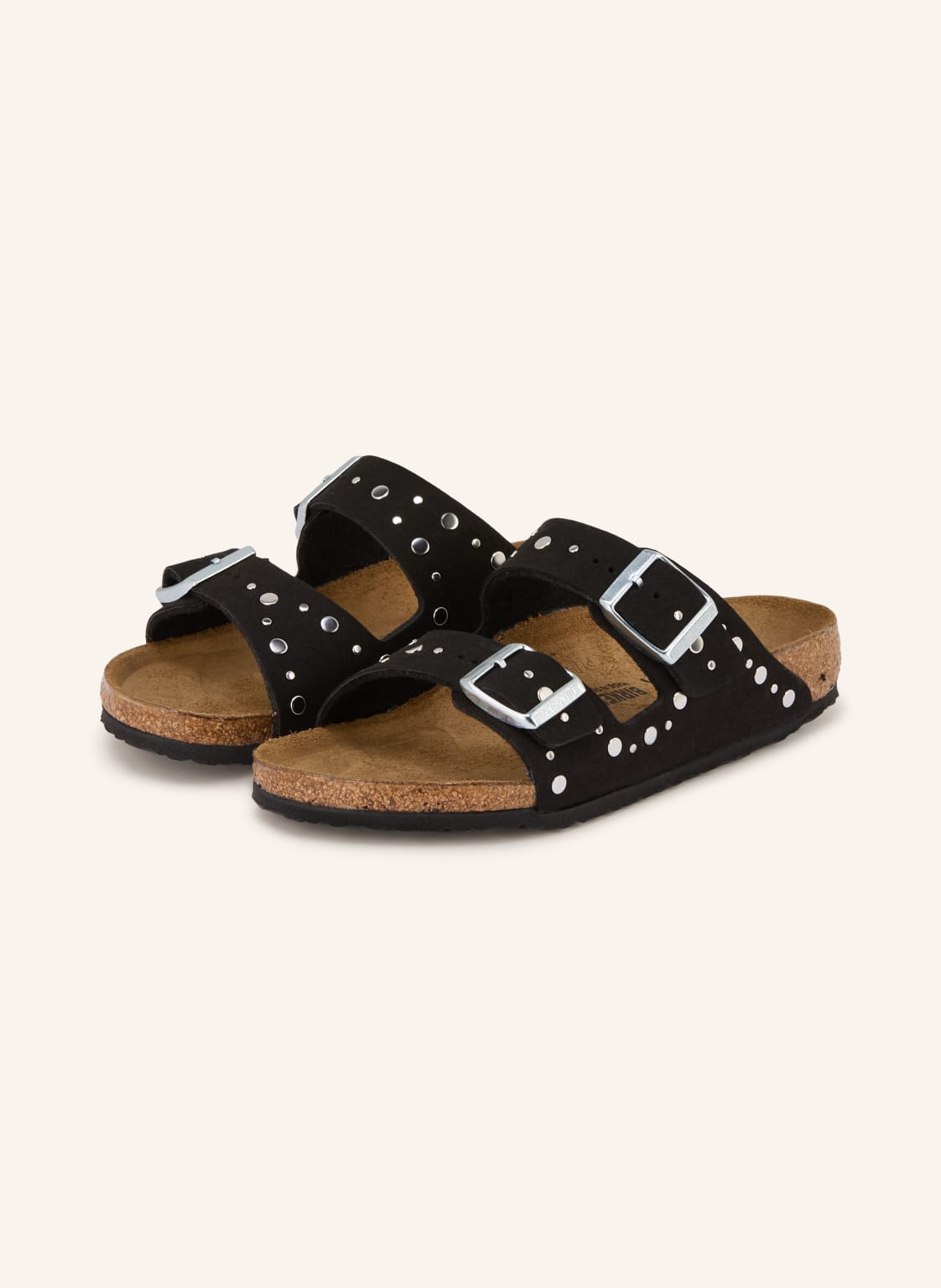 Birkenstock Klapki Arizona Rivet Border Z Nitami schwarz