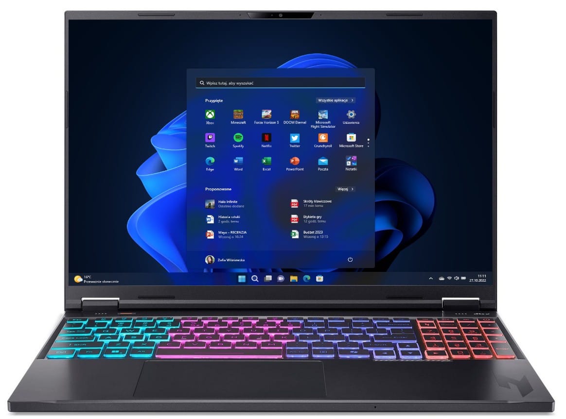 Acer Nitro 16 AI – Ryzen AI 9 365 16'' 32GB 1TB W11P RTX 5070Ti NH.U01EP.003