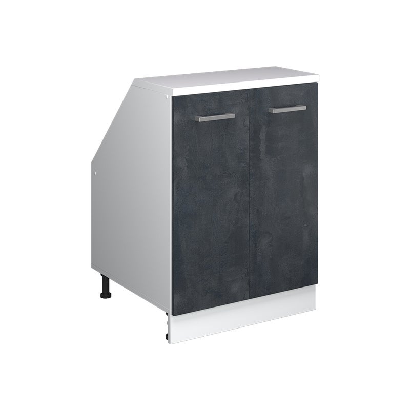 Vicco Szafka kuchenna na dach skośny R-Line, Czarny beton, 60 cm z 2 drzwiami, korpus szafy głębokość 60 cm
