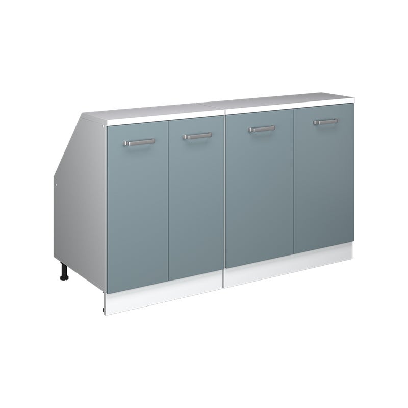 Vicco Szafka kuchenna na dach skośny R-Line, Niebiesko-szary, 140 cm Zestaw 2 korpusów szafy głębokość 60 cm