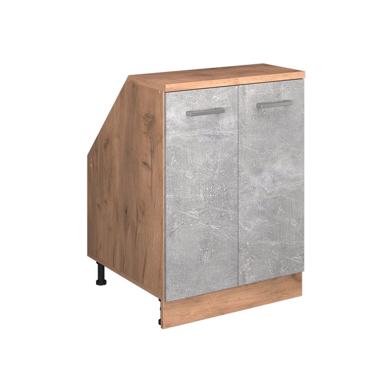 Vicco Szafka kuchenna na dach skośny R-Line, Beton, 60 cm z 2 drzwiami, korpus szafy głębokość 60 cm